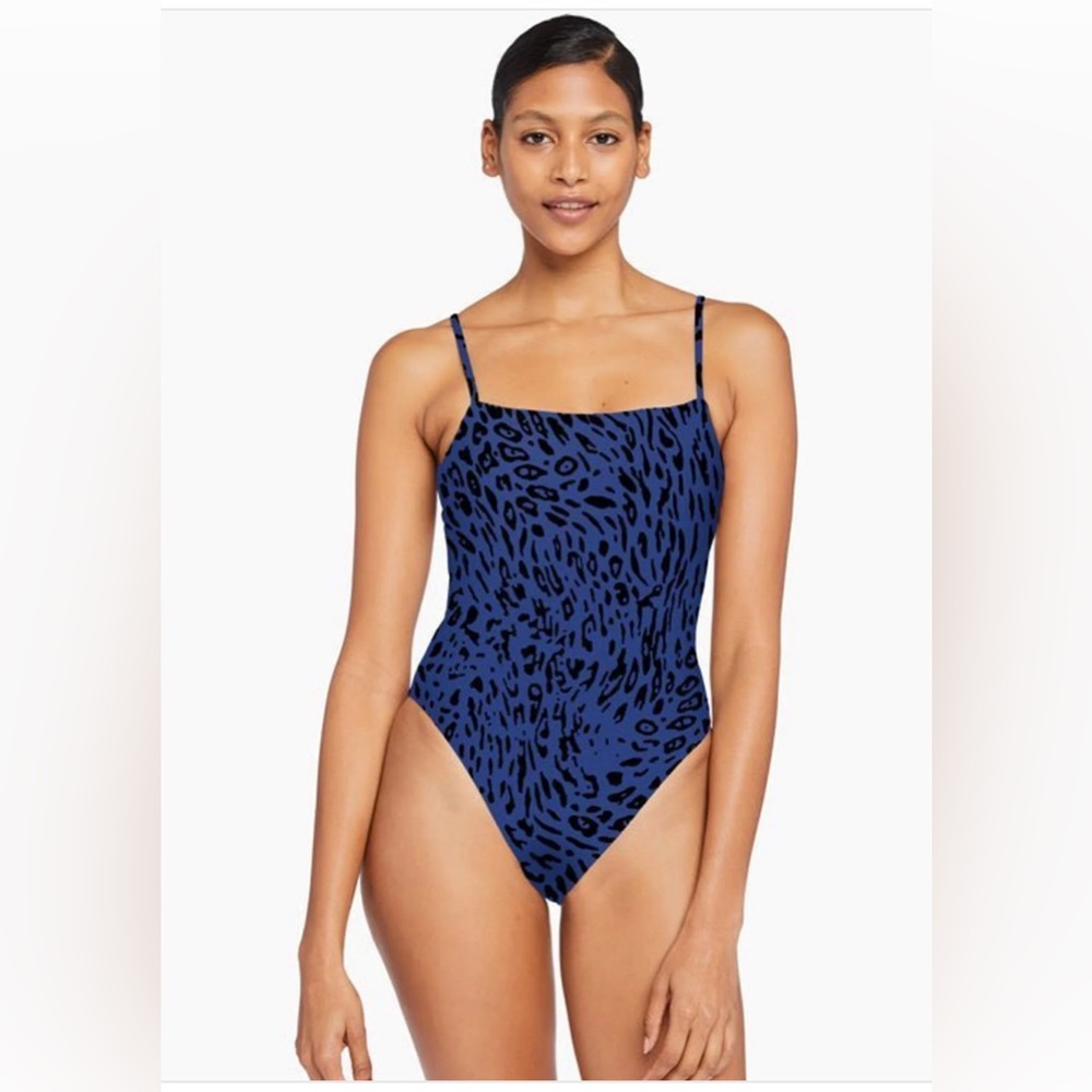 Vitamin A Jenna High Leg One Piece Full Cut - Sea Leopard, X-Small, $215